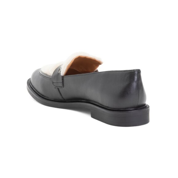 ALLONSI Black Leather Daisy Teddy Sherpa Loafers - Picture 2 of 2